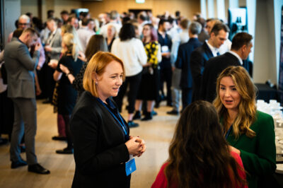 CEO Networking With Her Team